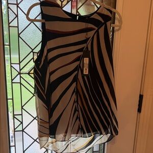 Kobi Halperin Black, White & Brown Abstract Print Top